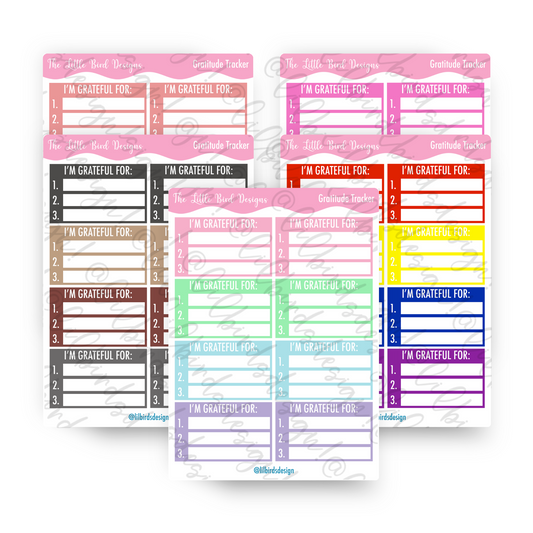 Gratitude Tracker Sticker Sheets