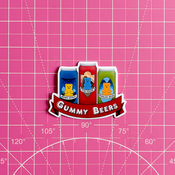 Gummy Beers Waterproof Vinyl Sticker