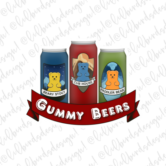 Gummy Beers Waterproof Vinyl Sticker