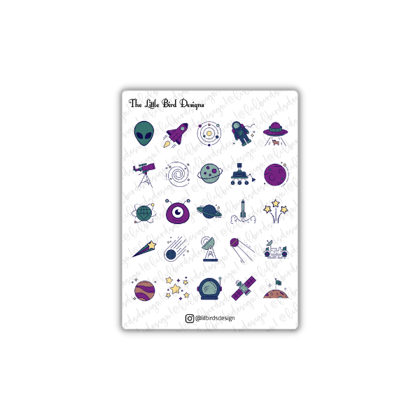 Space Icon Sticker Sheets