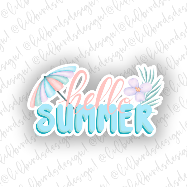 Hello Summer Waterproof Vinyl Sticker