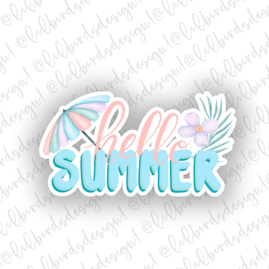Hello Summer Waterproof Vinyl Sticker