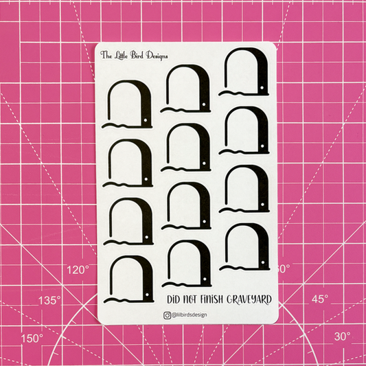 Did Not Finish Graveyard Sticker Sheet