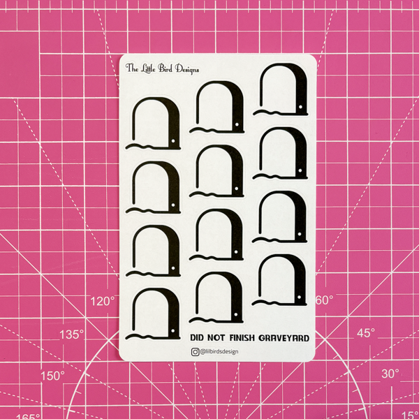 Did Not Finish Graveyard Sticker Sheet