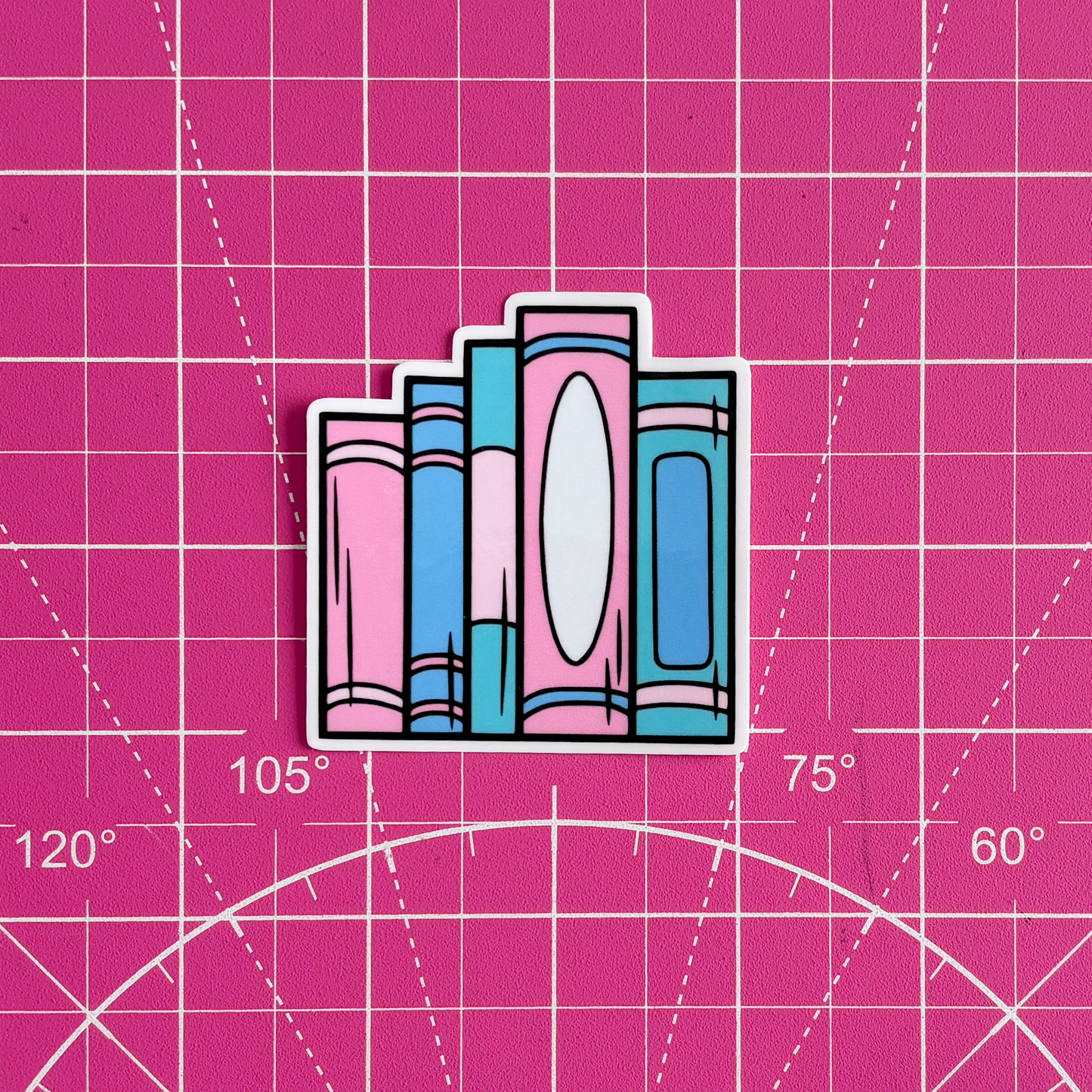 Book Stacks Waterproof Sticker