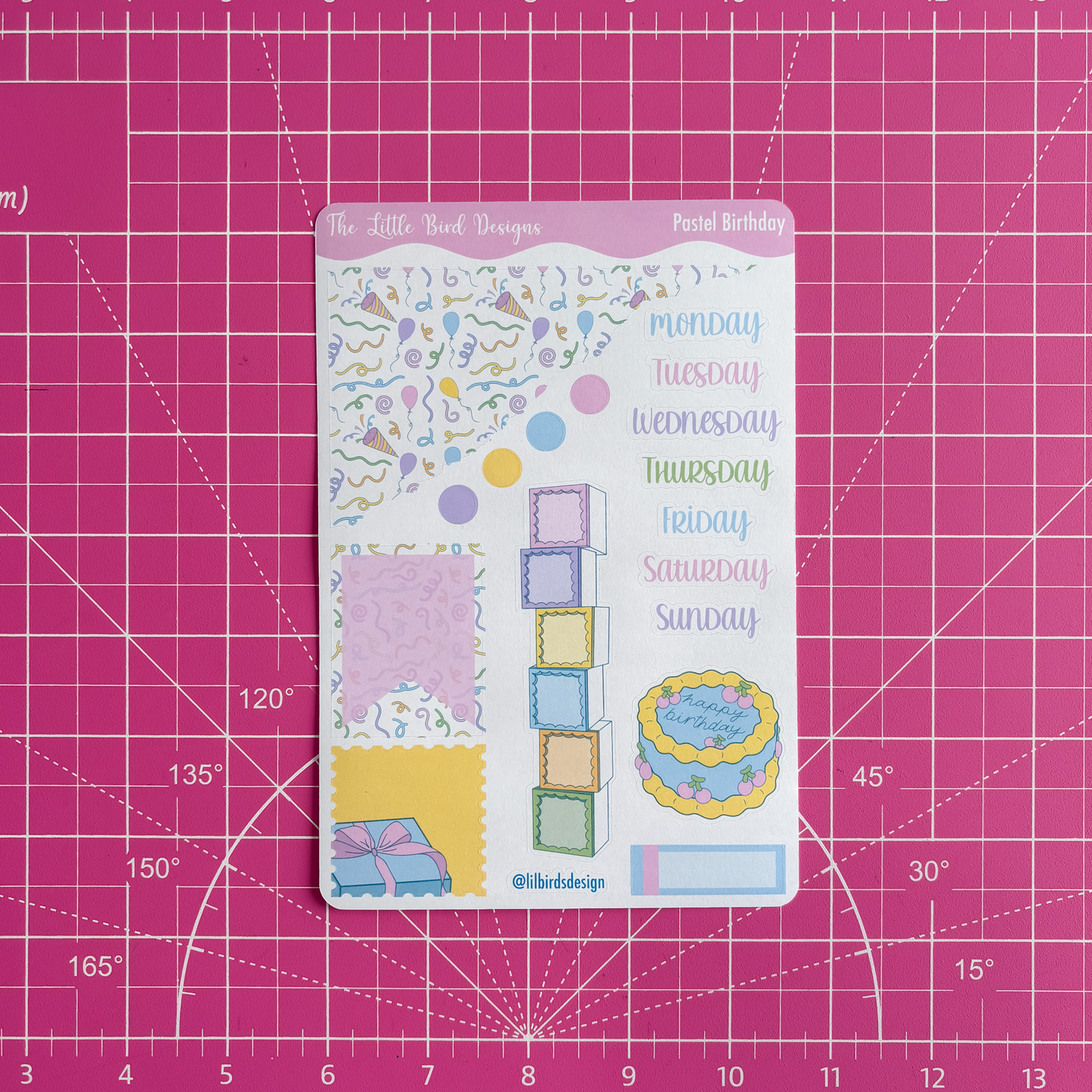 Pastel Birthday - Weekly Sticker Sheet