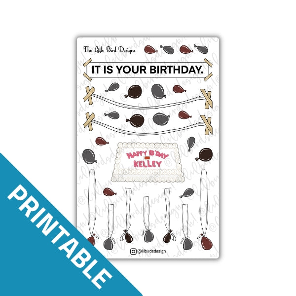 PRINTABLE - It is your birthday. Sticker Set