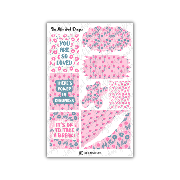 PRINTABLE - Pink Kindness - Sticker Sheets