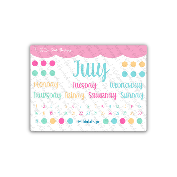PRINTABLE - Monthly Basics - Fun Holidays Colours