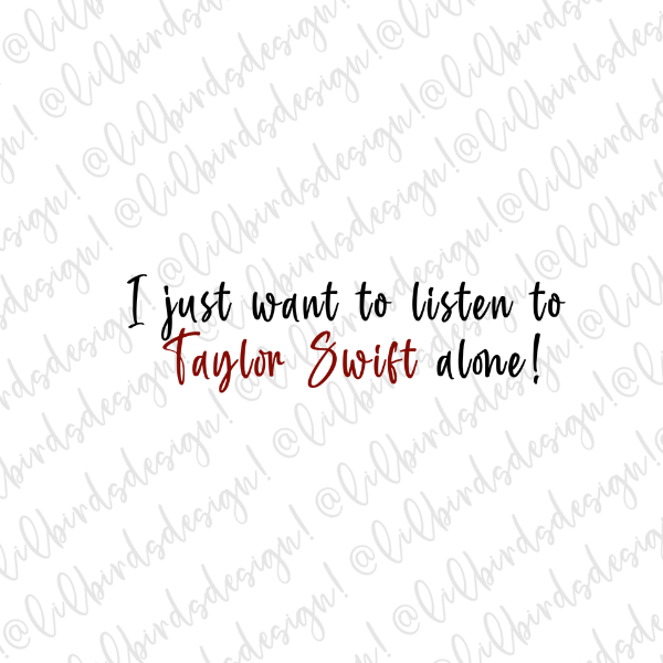 I just want to listen alone! Waterproof Sticker