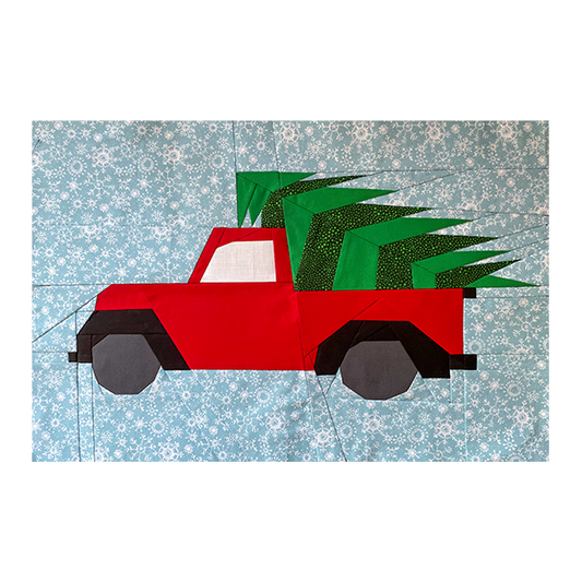 Little Red Christmas Truck Foundation Paper Pieced PDF Pattern