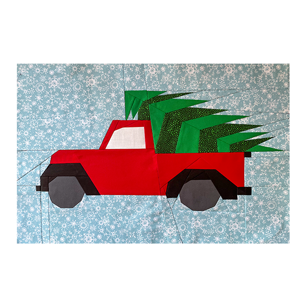 Printable - Little Red Christmas Truck Foundation Paper Pieced PDF Pattern - Freebie
