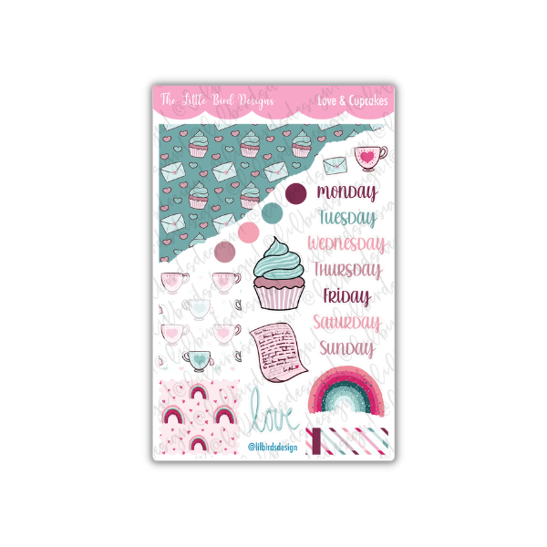 Love and Cupcakes - Weekly Sticker Sheet