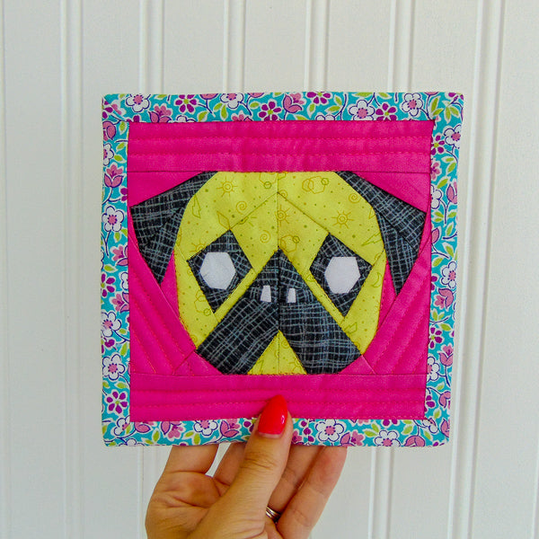 Pink Lemonade Pug Foundation Paper Pieced PDF Pattern