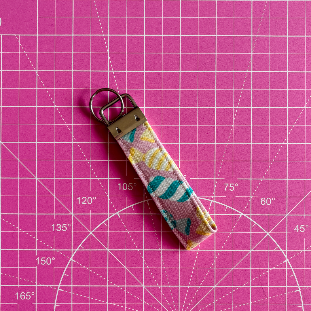 Mixed Sweets on Pink Keyfob
