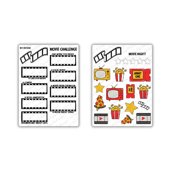 Movie Night Sticker Sheet Bundle