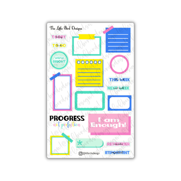 Sticky Notes Sticker Sheets