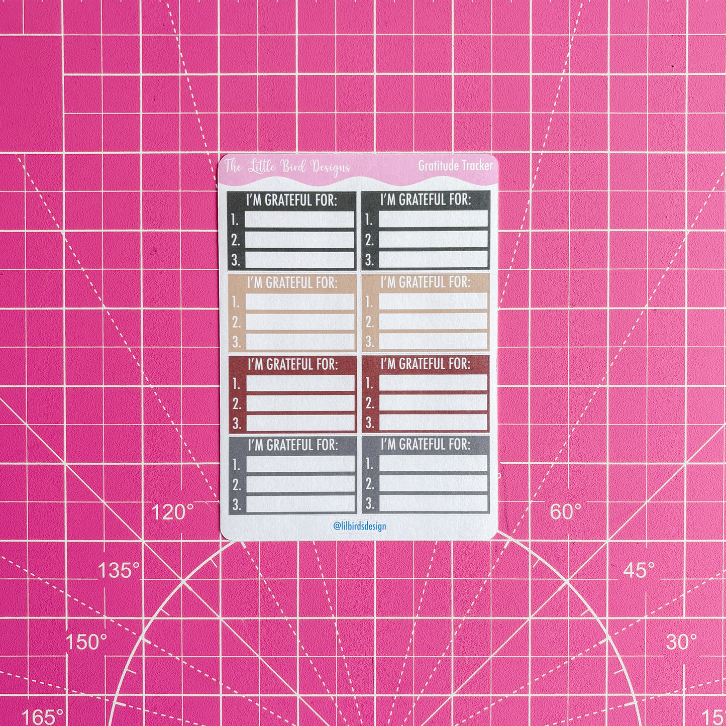 Gratitude Tracker Sticker Sheets