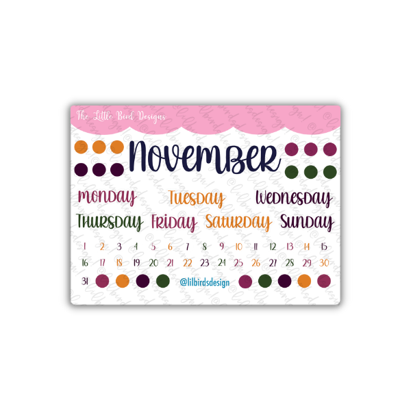 PRINTABLE - Monthly Basics - Fun Holidays Colours