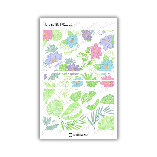 Watercolour Flowers Sticker Bundle