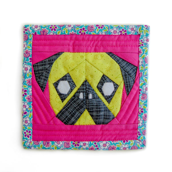 Pink Lemonade Pug Foundation Paper Pieced PDF Pattern