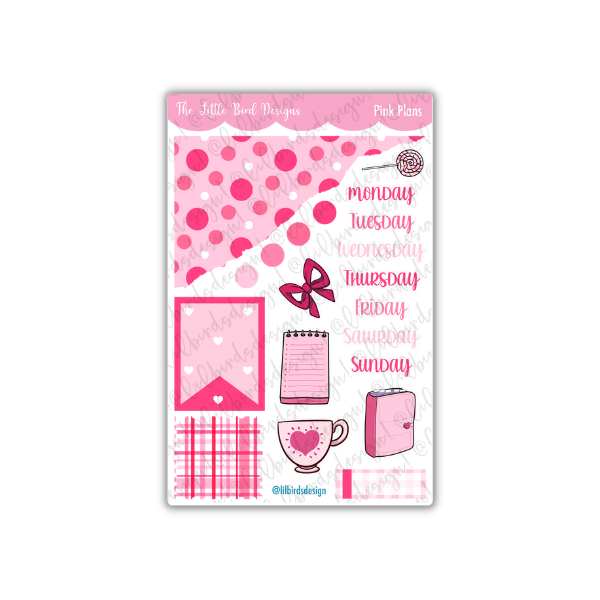 Pink Plans - Weekly Sticker Sheet