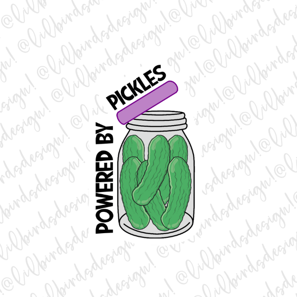 Powered by Pickles Waterproof Vinyl Sticker