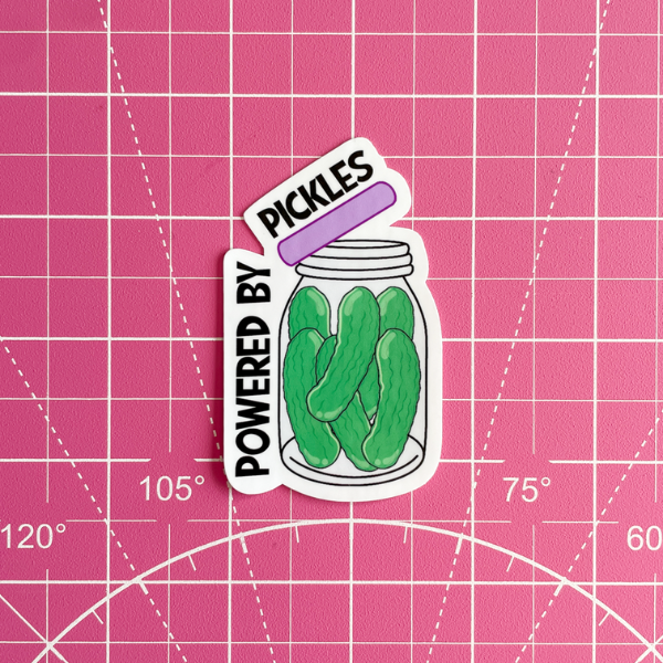 Powered by Pickles Waterproof Vinyl Sticker