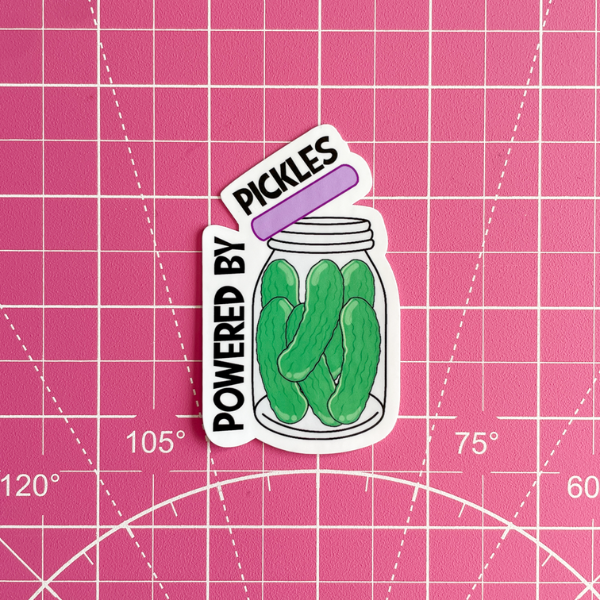 Powered by Pickles Paradise Waterproof Vinyl Sticker