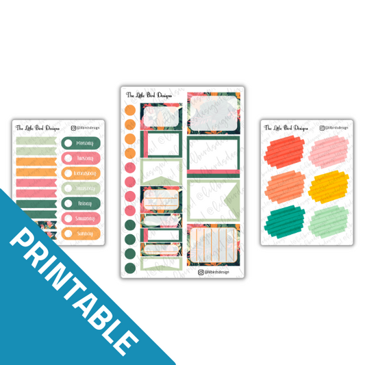 PRINTABLE - Tropical Functional Stickers Set