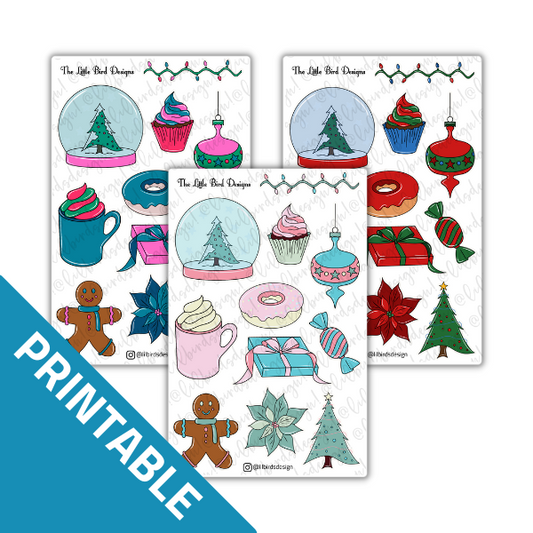 PRINTABLE - Christmas Images Sticker Sheets