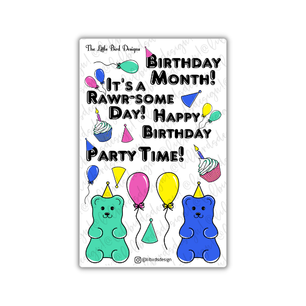 Dinos and Bears Birthday – Sticker Bundle