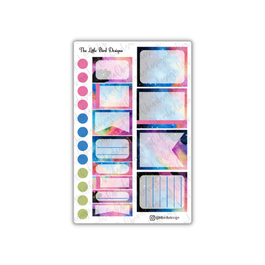 Rainbow Space Functional Boxes Sticker Sheet