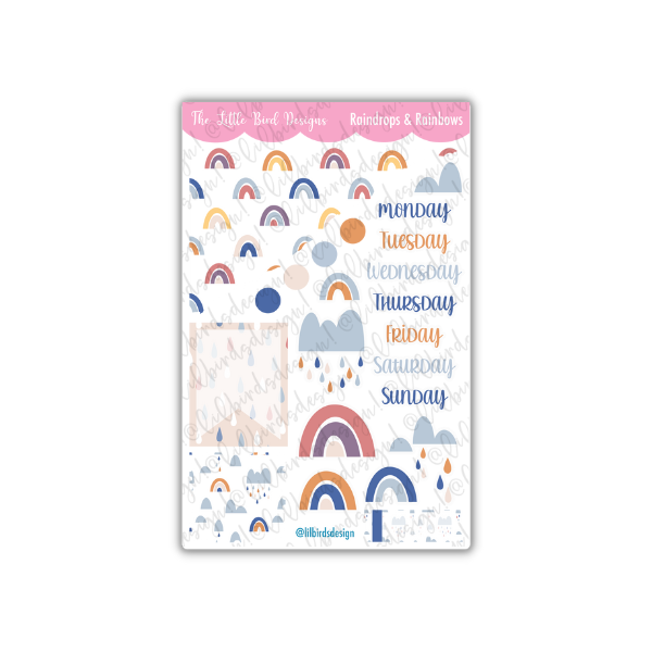 Raindrops and Rainbows - Weekly Sticker Sheet