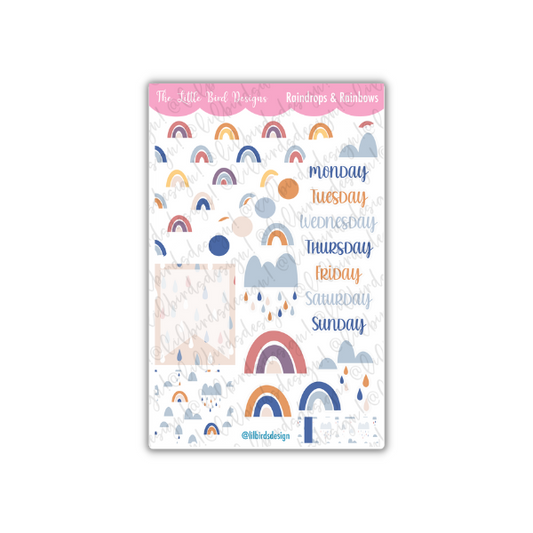 Raindrops and Rainbows - Weekly Sticker Sheet
