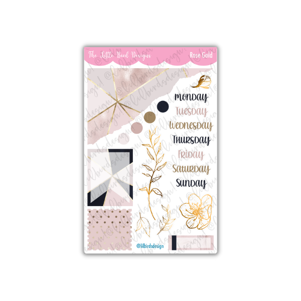 Rose Gold - Weekly Sticker Sheet