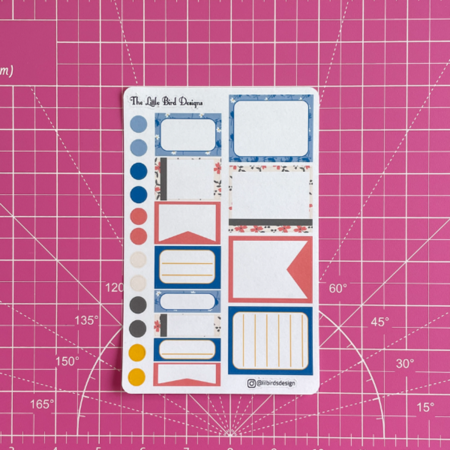 Coral and Blue - Functional Boxes Sticker Sheet