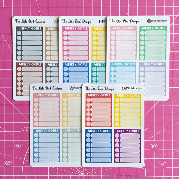 Weekly Goals - 2 Fonts - Sticker Sheets