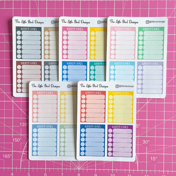 Weekly Goals - 2 Fonts - Sticker Sheets