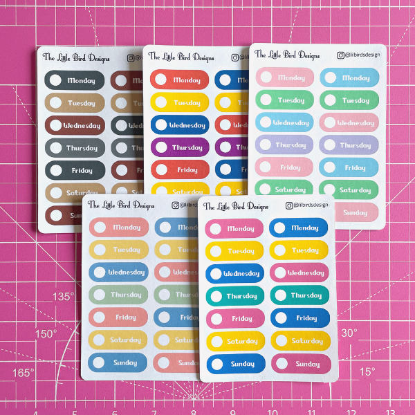 Daily Header - 2 Fonts - 2 Shapes - Sticker Sheets