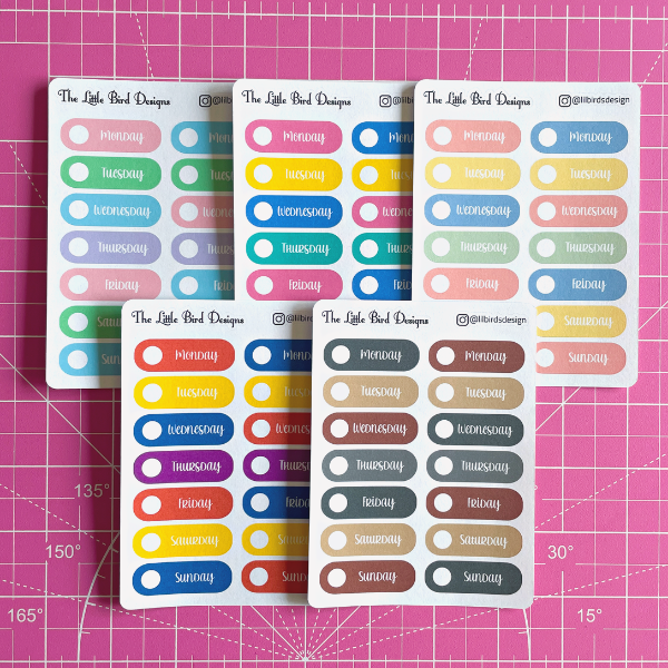 Daily Header - 2 Fonts - 2 Shapes - Sticker Sheets