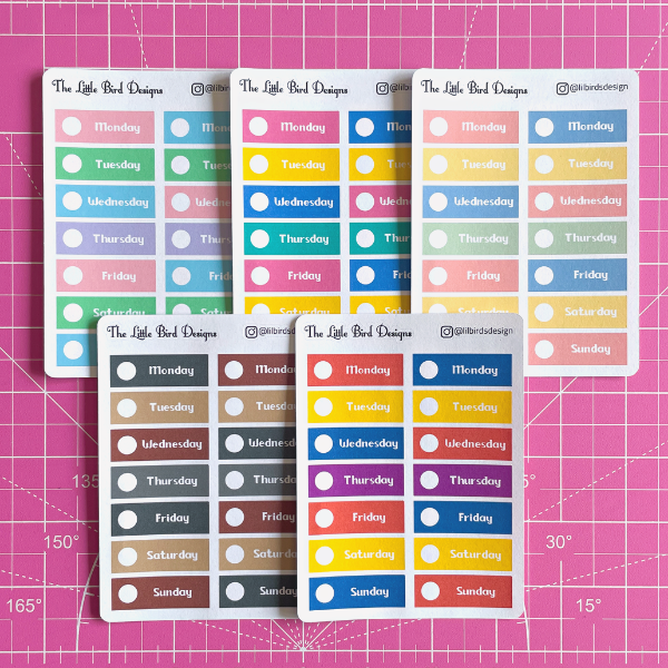 Daily Header - 2 Fonts - 2 Shapes - Sticker Sheets