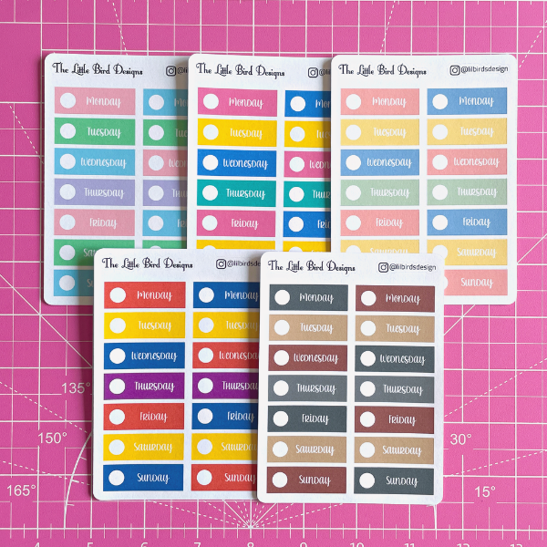 Daily Header - 2 Fonts - 2 Shapes - Sticker Sheets