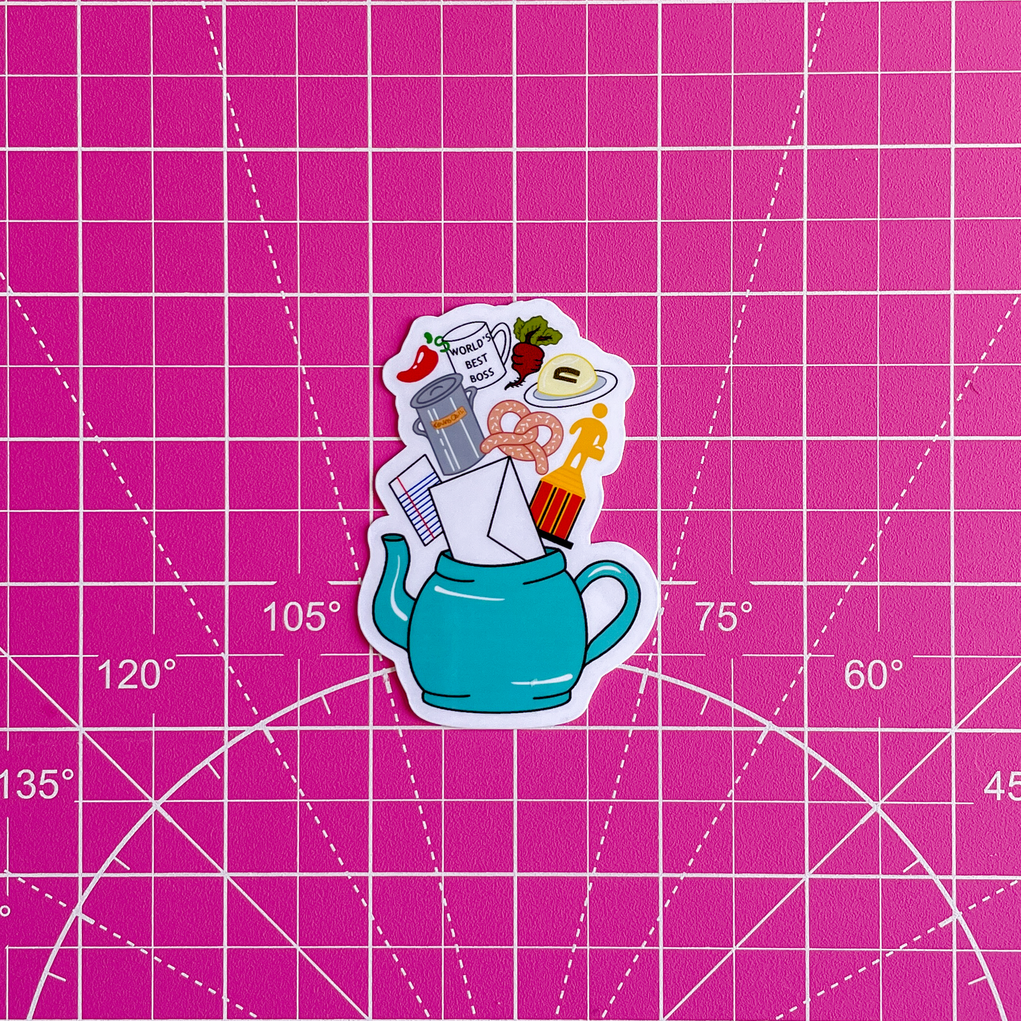 Office Teapot Waterproof Sticker