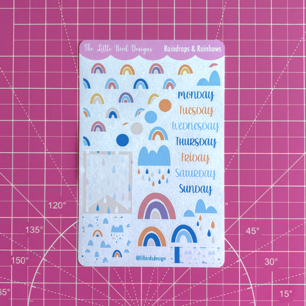 Raindrops and Rainbows - Weekly Sticker Sheet