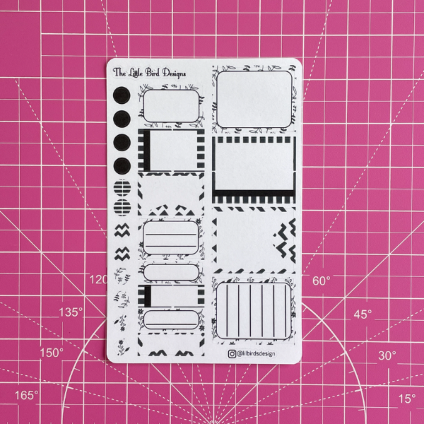 Black and White - Functional Boxes Sticker Sheet