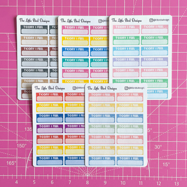Daily Feeling Tracker - 2 Fonts - Sticker Sheets