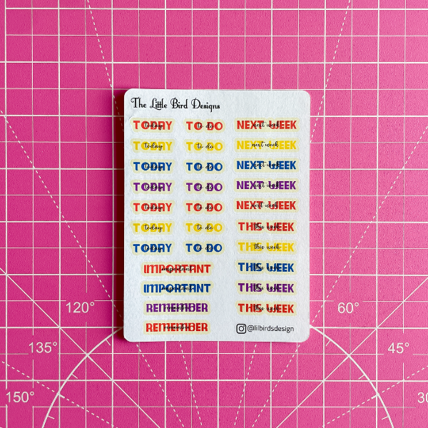 Important To-Do List Headers - Sticker Sheets