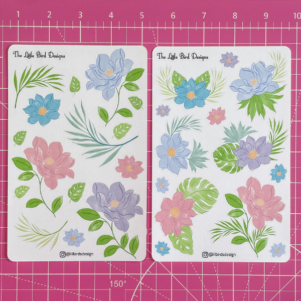 Watercolour Flowers Sticker Bundle