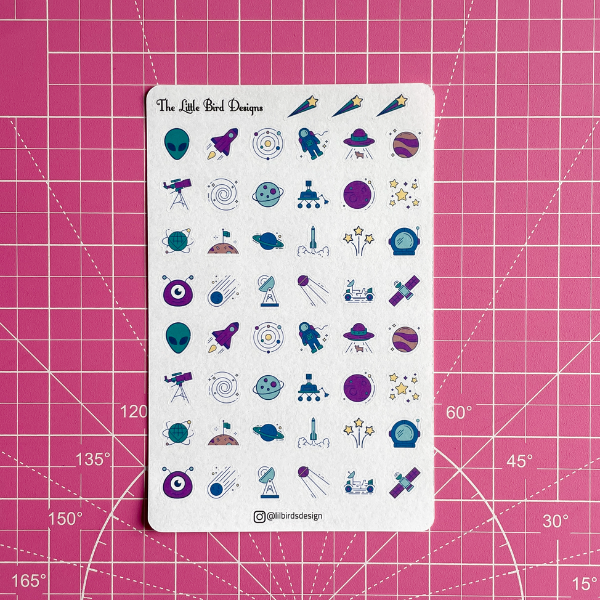 Space Icon Sticker Sheets